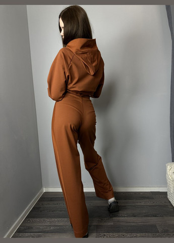Спортивные штаны-палаццо женские терракотовые Style MKSH2435-2 Modna KAZKA (276650184)