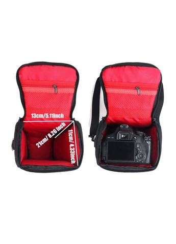 Сумка для фотоапарата універсальна протиударна чорна з червоним ( код: IBF060BR ) Digital (324787612)