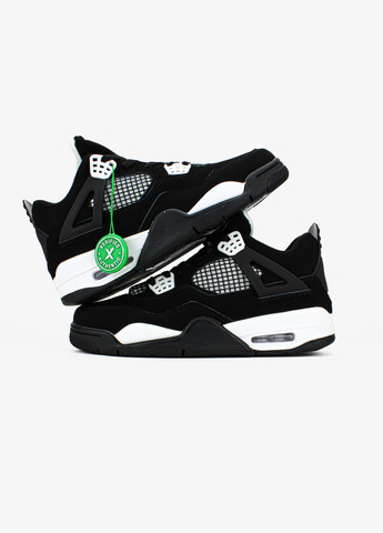 Чорні всесезон кросівки чоловічі і жіночі nike air jordan 4 retro white tunder black | найк аір джордан 4 ретро чорні No Brand