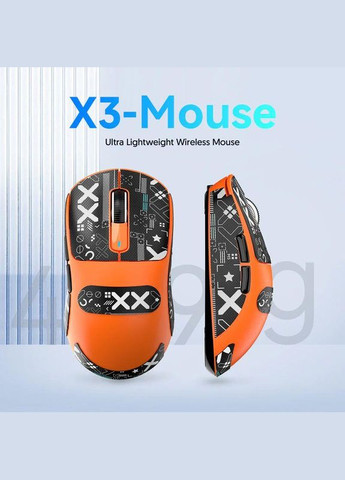 Бездротова мишка X3 Orange | Сенсор PAW3395 | 65 годин акум ATTACK SHARK (345627071)