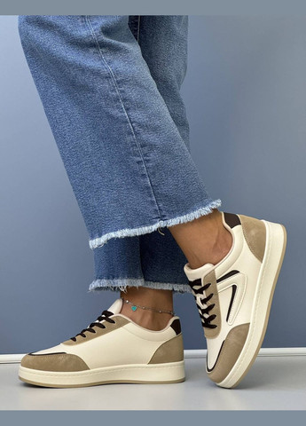 Стильные кроссовки женские для девочки (р 36 - 41) AESD бежевые демисезоны (301538329)