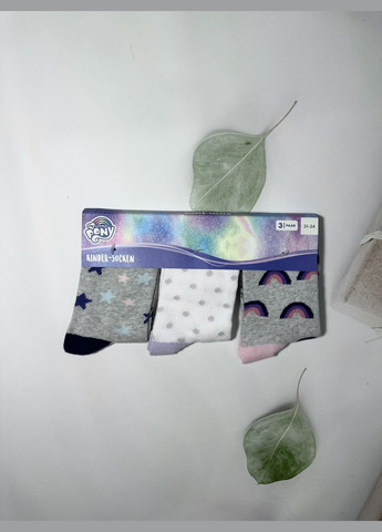 Комбинированные носки 3 пары Little Pony рисунки (316229955)