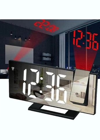 Зеркальные электронные часы с проектором времени с будильником и календарем (2103354304) No Brand (329194454)