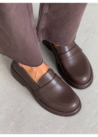 No Brand Стильные женские лоферы лоферы темно-коричневый з натуральная кожа, — всесезон (356505397)