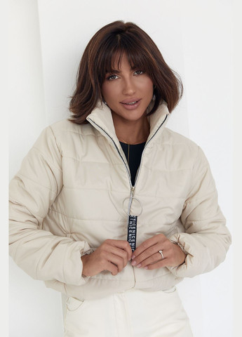 Молочная демисезонная демисезонная куртка женская на молнии 00009 Lurex