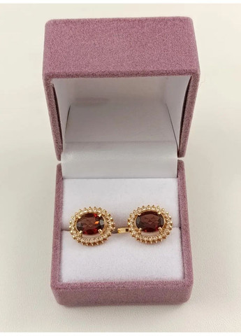 Золотые серьги с гранатом 2172 No Brand Сережки (370161683)