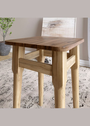 Стол круглый и 4 табурета обеденный комплект для кухни Майами-1 кромка ПВХ 0,45 мм Дуб Ливорно (-041224) Lion (317271216)