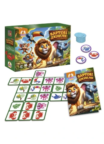 Настольная игра "Стражи джунглей" VT8055-47, 5 фишек с животными Vladi toys (396670374)