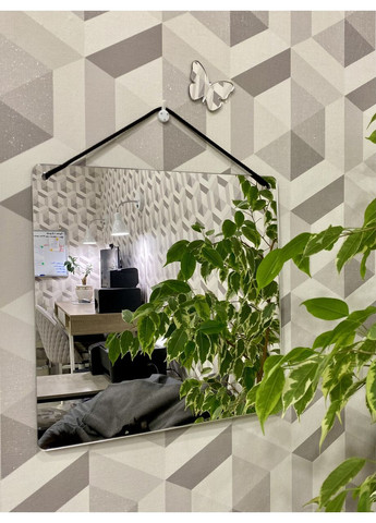 Настенное акриловое подвесное зеркало для декора Квадрат 3 мм 30х30 см 1 шт. Серебро Ваша Світлість (366334584)