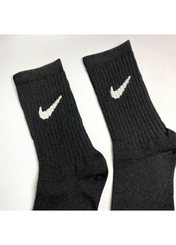 Комбинированные носки женские высокие nike 1 пара 36-41 черные Vakko надписи (374849136)