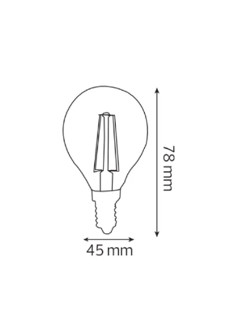 Лампа светодиодная "FILAMENT BALL-4" 4W 2700К E14 Horoz Electric (400520462)