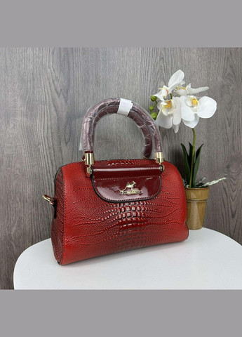 Міні-сумка жіноча Кенгуру під рептилію, циліндрична, лакова екокожа чорна (sku_1284) No Brand (330576353)