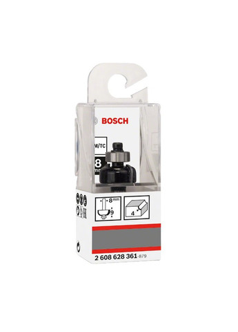 Пазовая фреза (20.7х8х53 мм) Standard for Wood галтельная с подшипником (21747) Bosch (290253150)