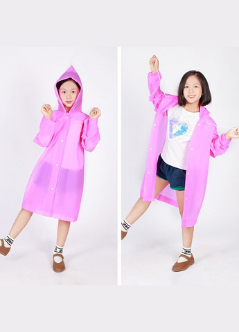 Дождевик детский яркий на кнопках с капюшоном EVA KIDS розовый Losso (330778403)