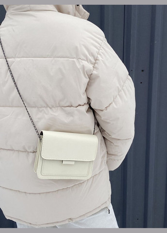 Женская сумка кросс-боди на цепочке белая молочная No Brand (290038979)