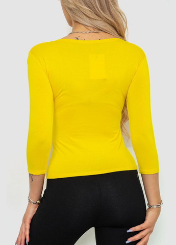 Желтая демисезон футболка женская с удлиненным рукавом, цвет джинс, Ager