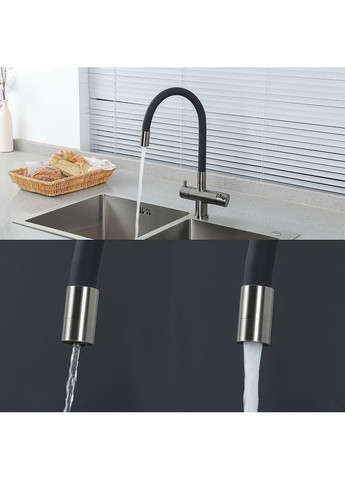 G4398-39 кухня під осмос одноваж. вис. силікон. вилив лат. гайка Ø35 (чорний/гангрей) {8/1} GAPPO (371881897)