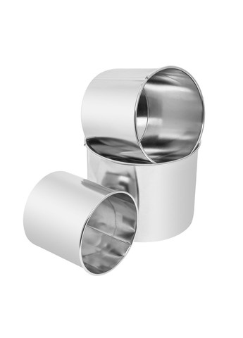 Набір з 3 форм для випікання пасхи зі знімним дном з харчової сталі Ø 16/13/11 см Master Class (290250871)