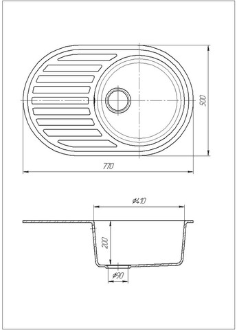 Кухонная мойка Elegancia 77 Bezhvy (402) Romzha (314833396)