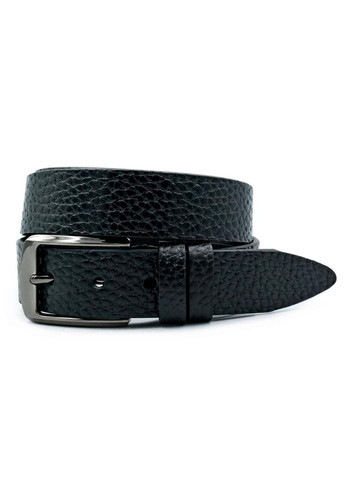 Кожаный мужской ремень 3,3х105-125 см Черный Weatro (302519631)