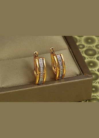 Сережки тренд з родієм 1,6 см золотисті Xuping Jewelry (326599660)