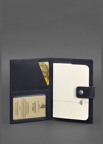 Кожаная обложка для паспорта 5.0 (с окошком) темно-синяя Crazy Horse (A-026766) BlankNote (329186648)