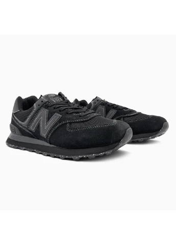 Черные демисезонные кроссовки мужские new balance 574 full black нью беланс 574 черные No Brand