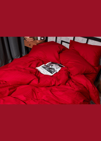 Комплект постельного белья Satin Stripe евро 200х220 наволочки 4х70х70 (MS-820003584) Moon&Star Stripe Red (288043790)