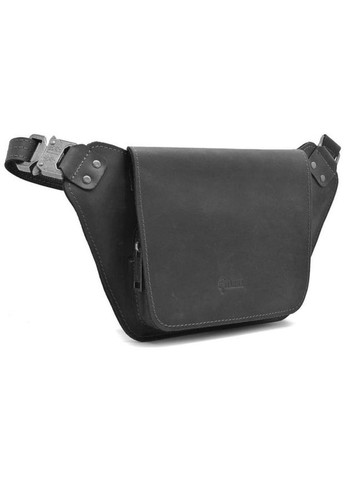 Сумка на пояс через плече чоловіча з натуральної шкіри середня Чорний 35116 TARWA (352165936)