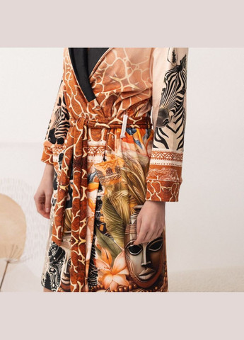 Халат жіночий з плюшевого велюру ексклюзивний Wild Africa 18354 ML FlexDress (336767201)