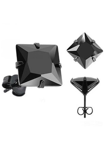 Чорні квадратні жіночи сережки з каменем Fashion (303632865)