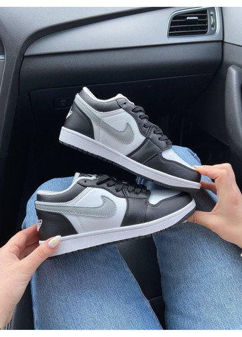 Сірі Осінні кросівки чоловічі nike air jordan 1 low black grey найк аір джордан No Brand