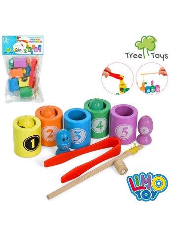 Дерев'яна магнітна рибалка лабіринт MD 1939 Монтессорі з пінцетом та вудочокю Limo Toy (327796785)