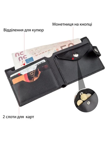 Портмоне чоловіче з монетницею шкіряне 16211 Чорне Shvigel (315344158)