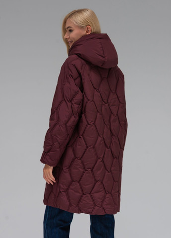 Бордова куртка-пальто з капюшоном модель Viva 275