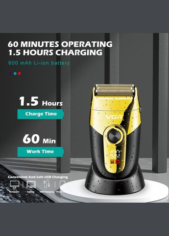 Бритва Шейвер VGR V-383 для сухого та вологого гоління подвійне лезо Електробритва для обличчя No Brand (323486504)