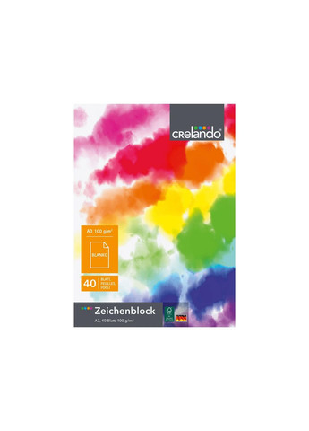 Альбом для малювання А3 40 листів 100 г/м2 комбінований Crelando (314893560)