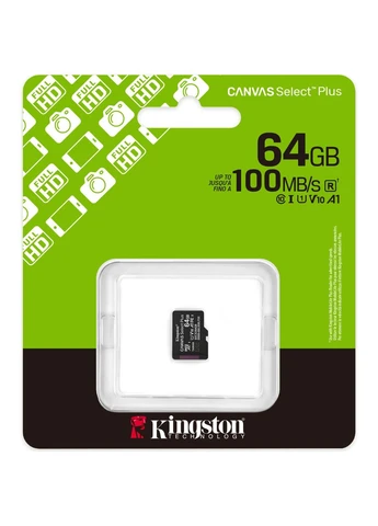Карта памяти microSDXC Canvas Select Plus 64GB Class 10 UHS-I U1 V10 A1 (SDCS3/64GBSP) [145138] Kingston (399342206)