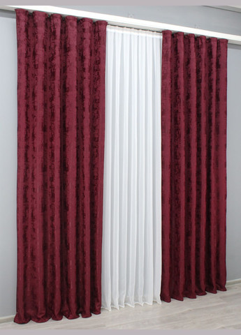 Комплект штор з тканини жакард колекція "Sultan XO" Туреччина колір бордовий 1472ш VR-Textil (317461220)