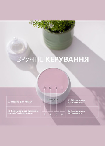 Молоковідсмоктувач електричний потужний ультратихий з ефектом масажу портативний білий Swan Baby S3 Pro Lacto (302802972)