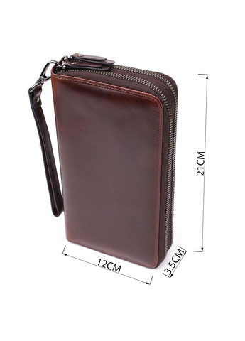 Стильний чоловічий клатч із натуральної шкіри 23064 Коричневий Vintage (356452075)