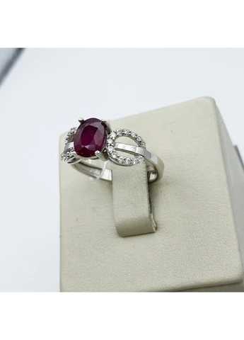 Каблучка срібна з рубіном 17 2,47 г No Brand (382675393)