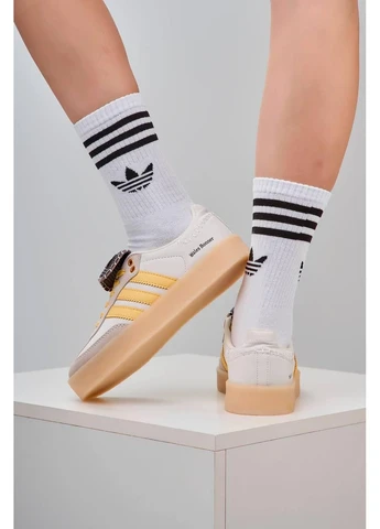 Бежеві літні кросівки adidas samba platform wales bonner beige адідас самба No Brand