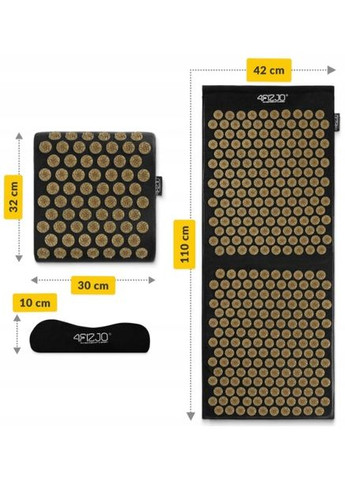 Килимок акупунктурний з подушкою Ergo Mat XL Аплікатор Кузнєцова Black/Gold () 4FIZJO P-5907739313843 (275653981)