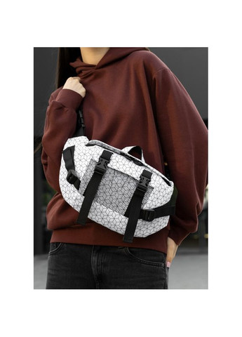 Велика жіноча поясна сумка бананка DynamicDart тканева принт "Square" Sambag (331283510)