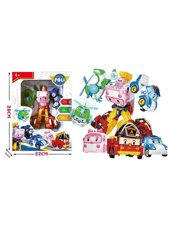 Игровой набор XG 245 Star Toys Трансформер робот Робокар Поли, 3 машинки, вертолёт, высота робота – 16 см, в коробке No Brand (381814796)
