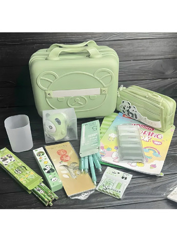 Комплект набір канцелярії в пластиковому кейсі для творчості малювання 24×15×30 см (481904-Prob) Зелений Unbranded (368283309)