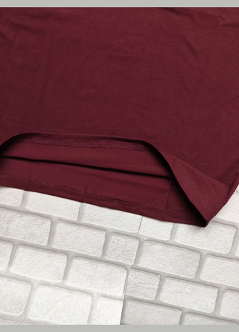 Бордовая трикотажная мужская футболка бордовый цвет спортивная размер l с коротким рукавом FERO