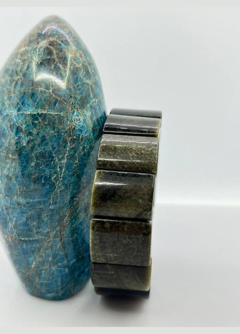 Браслет обсидіан 20х15 мм 19 см No Brand (305698048)