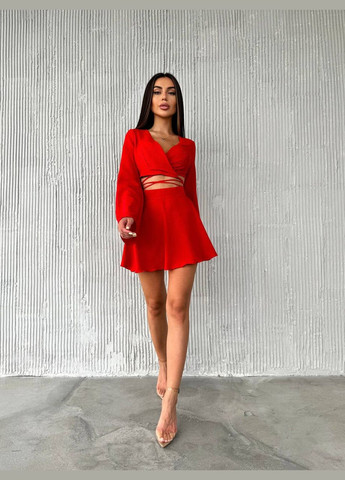Жіночий костюм з топом на запах та спідницею міні MonCher (333801178)